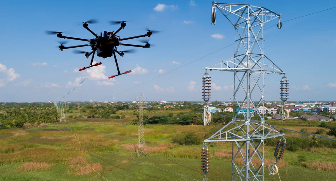 Using drones to inspect vegetation around utilities.