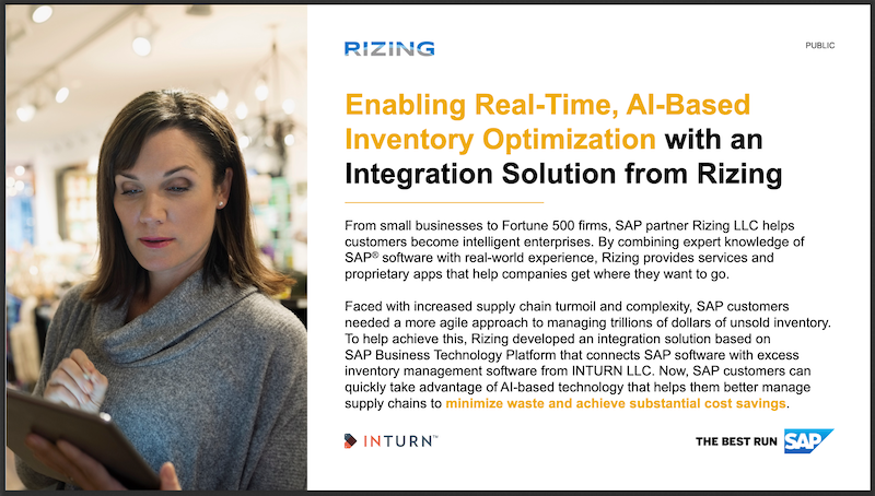The Rizing/INTURN supply chain management tool featured on SAP.com.